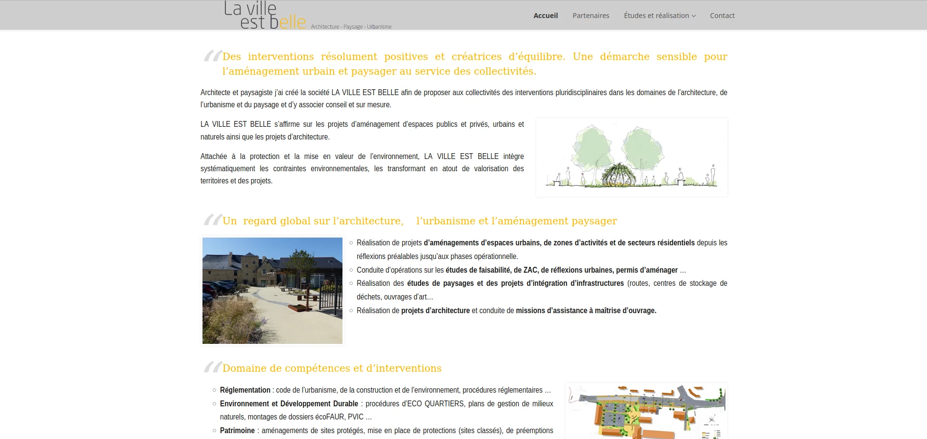 Site internet de l'agence d'architecture et d'urbanisme "La ville est belle", à Nantes